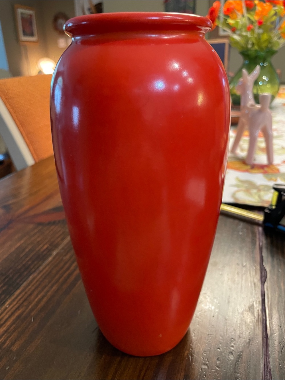Vintage Weller Pottery Red Ceramic Vase